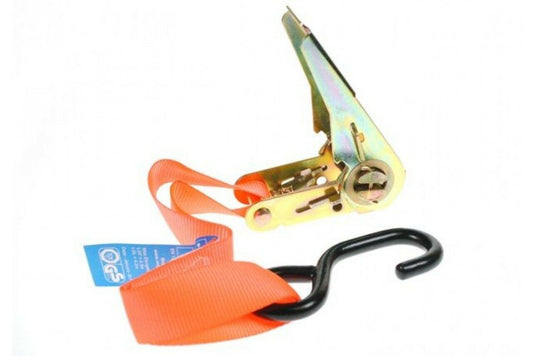 Ratchet Strap Tie Down 2 X S Hooks 4.5M X 25Mm 600Kg Break Force Maypole Mp607 - Mid-Ulster Rotating Electrics Ltd