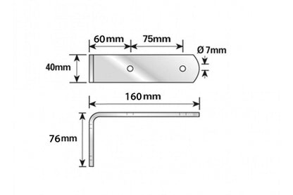 Tandem Mudguard Bracket 160Mm Trailer Erde Alko Heavy Duty Steel Maypole Mp4801 - Mid-Ulster Rotating Electrics Ltd