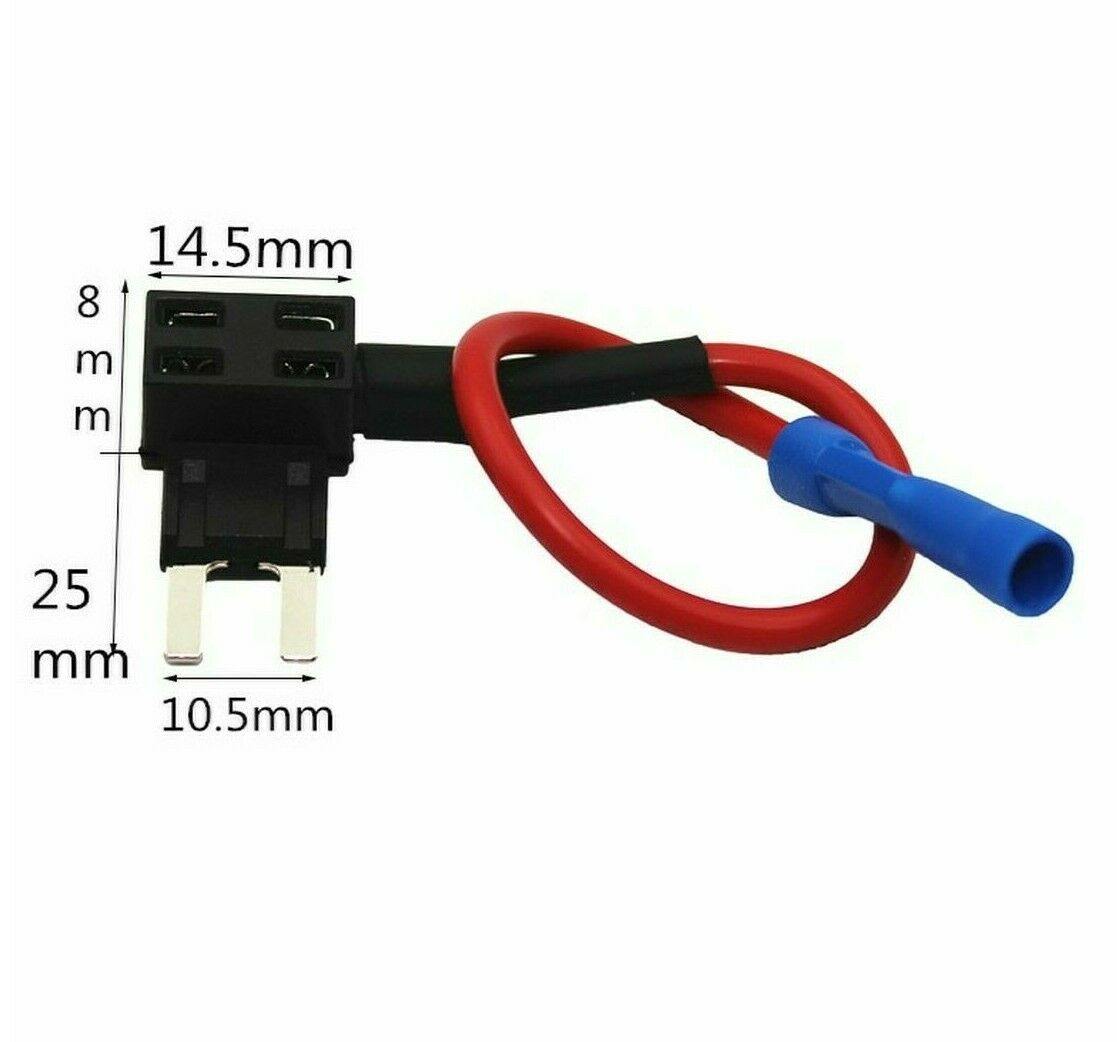 2 x Add A Fuse Circuit Piggy Back Tap Mini Blade Holder 12v 24v ADFUSEmini10a - Mid-Ulster Rotating Electrics Ltd