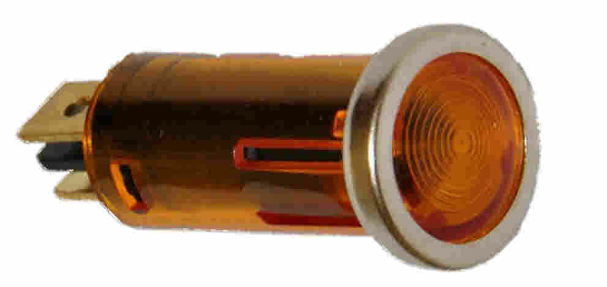 Amber Warning Indicator Light Chrome Style Bezel Dash Robinson K121 - Mid-Ulster Rotating Electrics Ltd