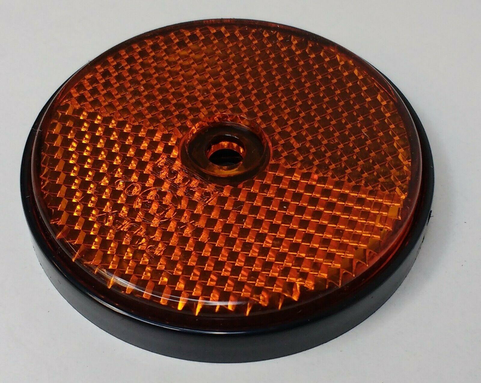 2 Side Amber Reflector Screw Trailer Truck Horsebox Tractor Round Maypole Mp155 - Mid-Ulster Rotating Electrics Ltd