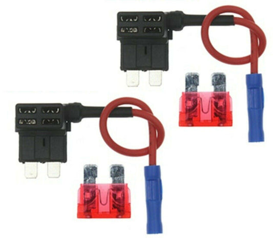 2 x Add A Fuse Circuit Piggy Back Tap Standard Blade Holder 12v 24v ADFUSEstd10a - Mid-Ulster Rotating Electrics Ltd