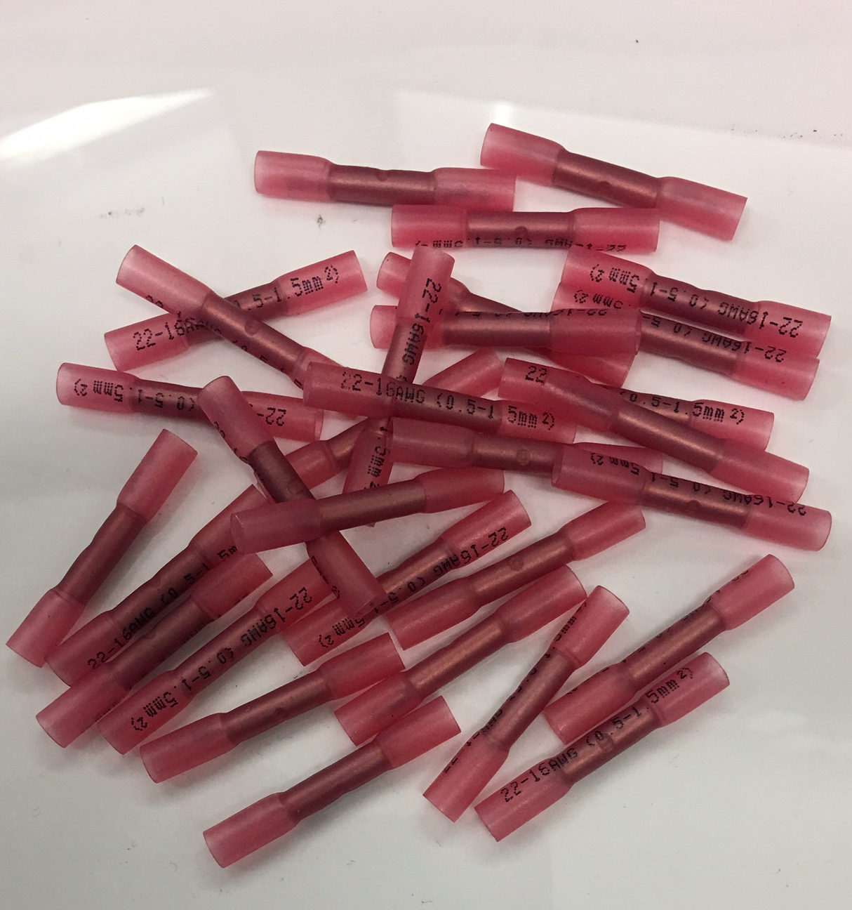 50 X Duraseal Type Red Glue Lined Heat Shrink Butt Splice Terminals Ctie Hsb1.25 - Mid-Ulster Rotating Electrics Ltd