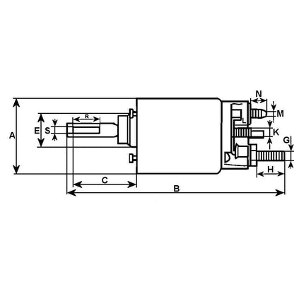 Universal Bulk Head Solenoid  Classic 12V Insulated Return Wood Auto SND1501 - Mid-Ulster Rotating Electrics Ltd