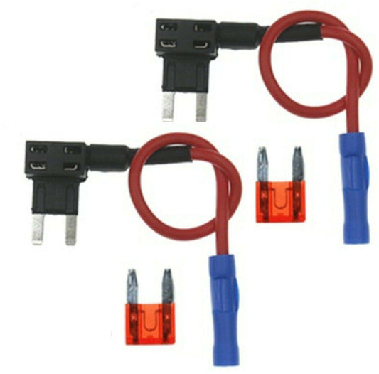 2 x Add A Fuse Circuit Piggy Back Tap Mini Blade Holder 12v 24v ADFUSEmini10a - Mid-Ulster Rotating Electrics Ltd