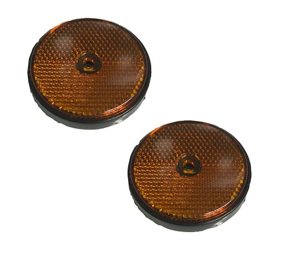 2 Side Amber Reflector Screw Trailer Truck Horsebox Tractor Round Maypole Mp155 - Mid-Ulster Rotating Electrics Ltd