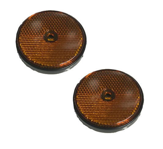 2 Side Amber Reflector Screw Trailer Truck Horsebox Tractor Round Maypole Mp155 - Mid-Ulster Rotating Electrics Ltd