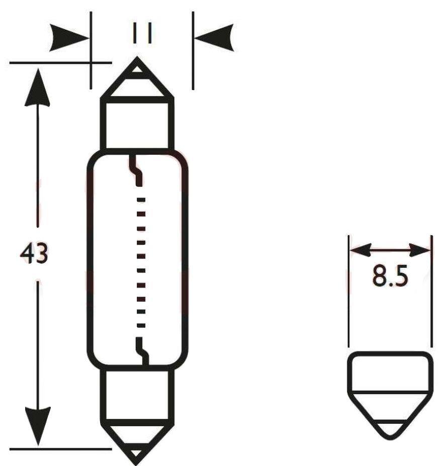 Festoon Bulb (265) 12v 10w, Bulbs