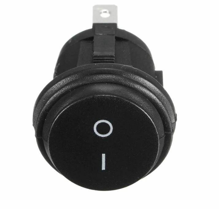 On/Off Rocker Switch 12V 24V Plain Round Circular Waterproof Mure Sw.Wtr.1Plain - Mid-Ulster Rotating Electrics Ltd