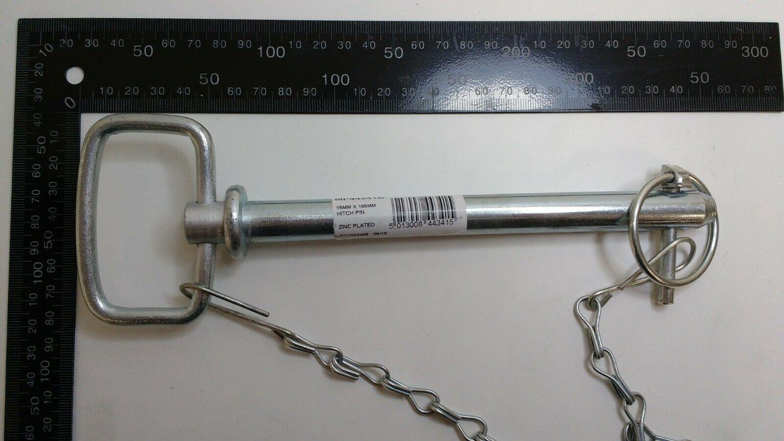 Drop Handle Tow Hitch Pin With Linch Pin & Chain 16Mm X 165Mm Maypole Mp44341B - Mid-Ulster Rotating Electrics Ltd