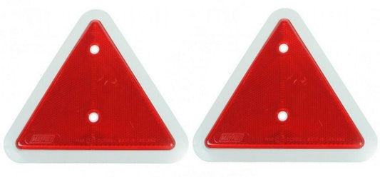 2 Red Triangle Reflector Screw Fit Lorry Trailer Caravan Horsebox Maypole Mp18B - Mid-Ulster Rotating Electrics Ltd