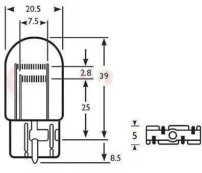 10 X Wedge Bulbs W21/5W 12V Rear Brake Stop And Tail Wood Auto Blb380W - Mid-Ulster Rotating Electrics Ltd