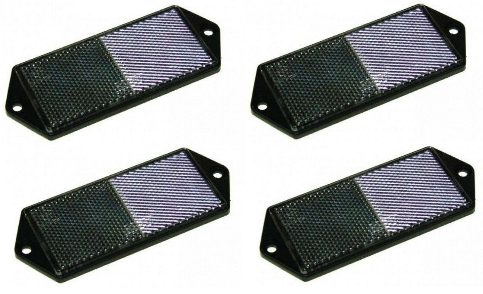 4 X Front White Screw On Reflector Trailer Horsebox Rectangle Maypole Mp8856B - Mid-Ulster Rotating Electrics Ltd