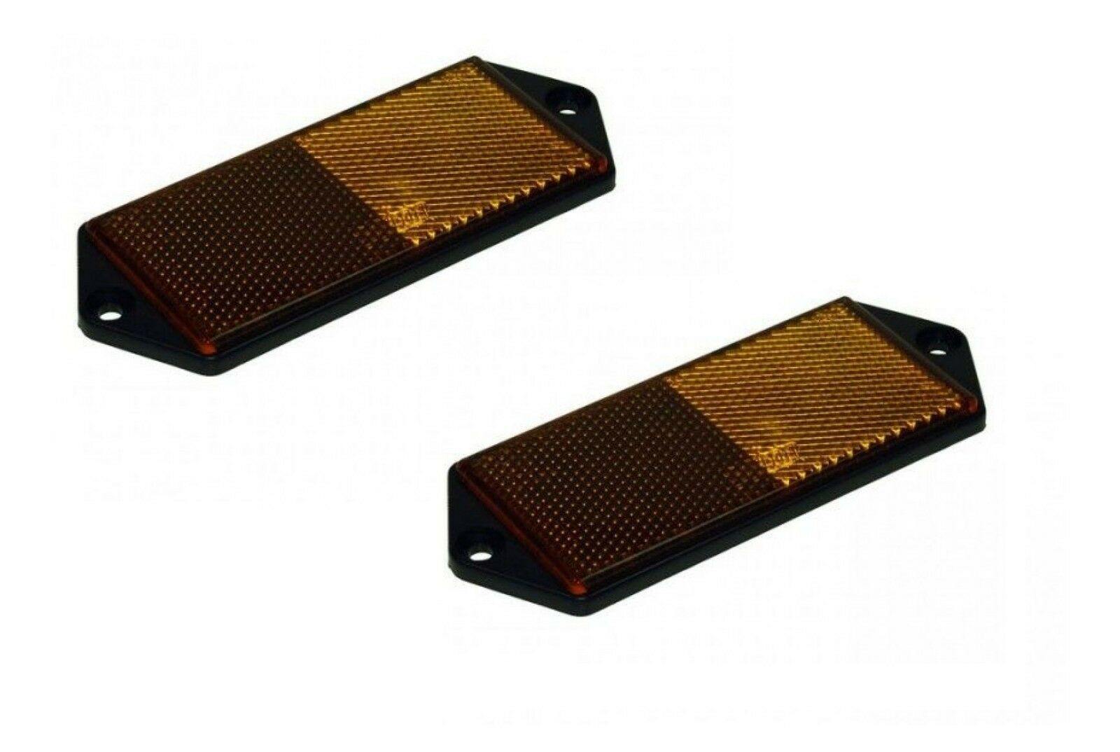 2 X Side Amber Reflector Screw Trailer Horsebox Tractor Rectangle Maypole Mp8858 - Mid-Ulster Rotating Electrics Ltd