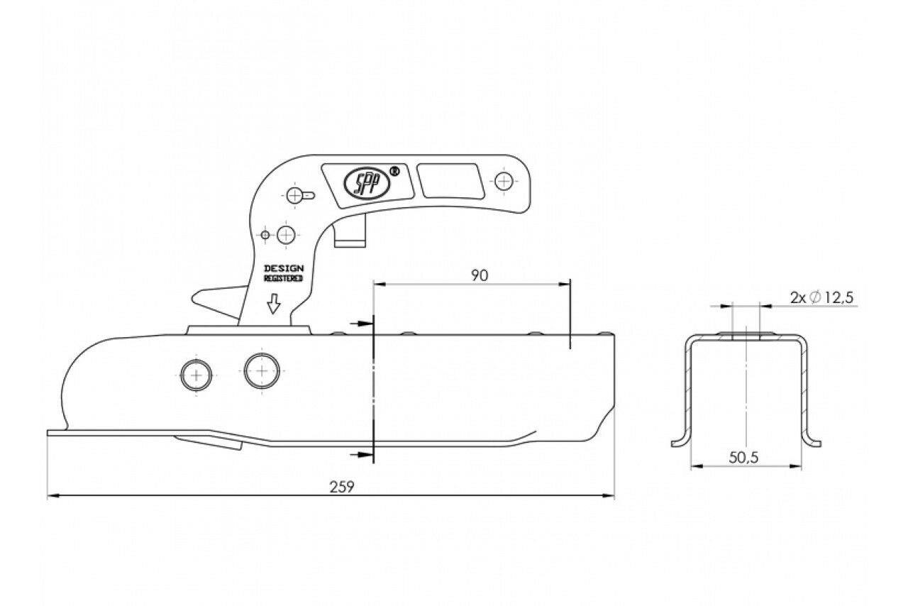 Tow Bar Hitch Coupling Pressed Steel For 50Mm Universal Drawbars Maypole Mp80 - Mid-Ulster Rotating Electrics Ltd