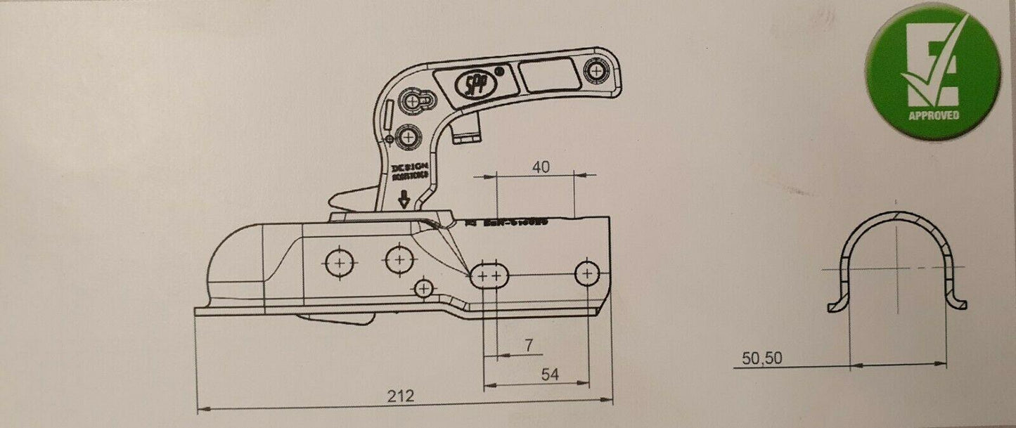 Tow Bar Hitch Pressed Steel Coupling 35-50Mm Drawbars Universal Maypole Mp1927 - Mid-Ulster Rotating Electrics Ltd