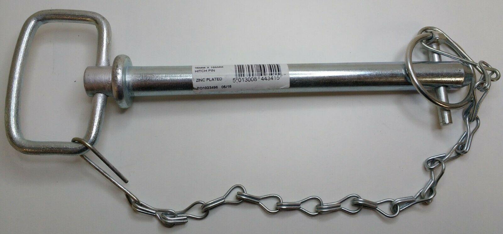 Drop Handle Tow Hitch Pin With Linch Pin & Chain 16Mm X 165Mm Maypole Mp44341B - Mid-Ulster Rotating Electrics Ltd