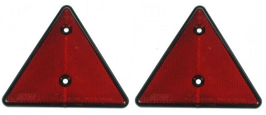 2 Red Triangle Reflector Screw Fit Lorry Trailer Caravan Horsebox Maypole Mp16B - Mid-Ulster Rotating Electrics Ltd