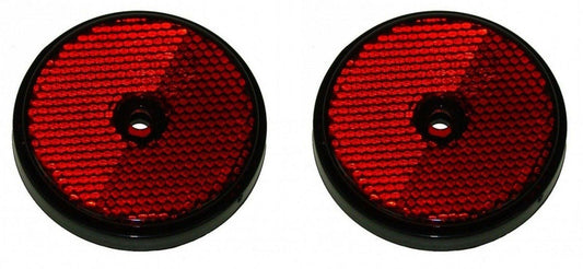 2 X Rear Red Reflector Screw Trailer Truck Horsebox Tractor Round Maypole Mp854B - Mid-Ulster Rotating Electrics Ltd