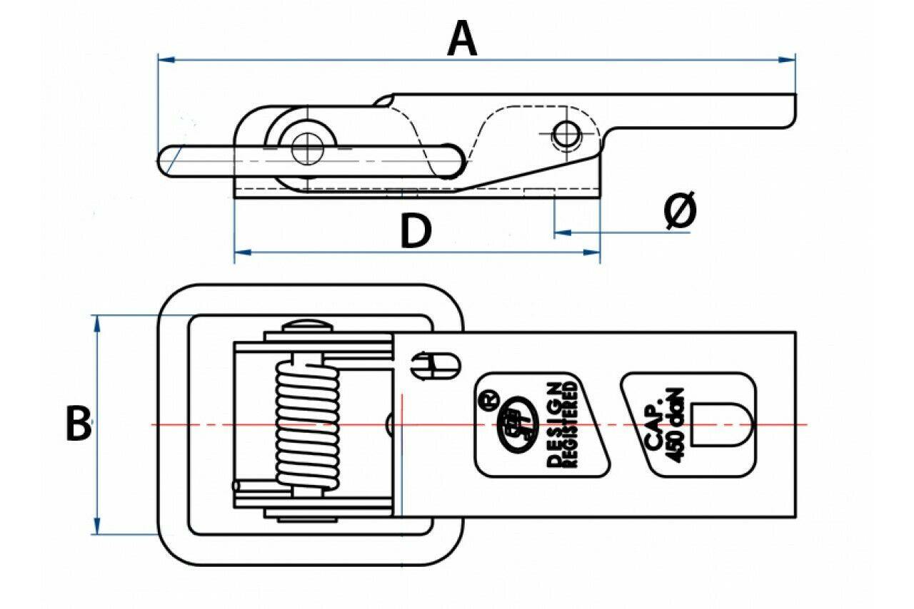 Trailer Over Centre Standard Catch Plate 105.5Mm X 36Mm Genuine Maypole Mp81303B - Mid-Ulster Rotating Electrics Ltd