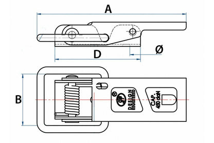 Trailer Over Centre Standard Catch Plate 105.5Mm X 36Mm Genuine Maypole Mp81303B - Mid-Ulster Rotating Electrics Ltd