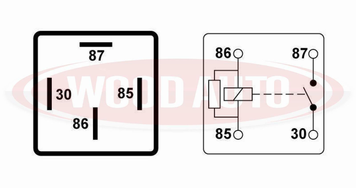 4 Pin High Performance Relay Switch 24V 40A With Bracket Wood Auto Rly1069 - Mid-Ulster Rotating Electrics Ltd