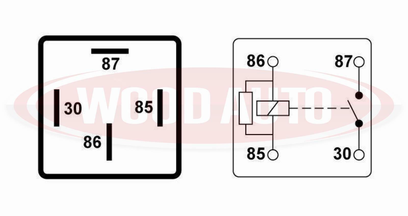 4 Pin High Performance Relay Switch 24V 40A With Bracket Wood Auto Rly1069 - Mid-Ulster Rotating Electrics Ltd
