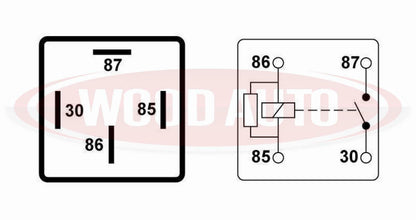 4 Pin High Performance Relay Switch 24V 40A With Bracket Wood Auto Rly1069 - Mid-Ulster Rotating Electrics Ltd