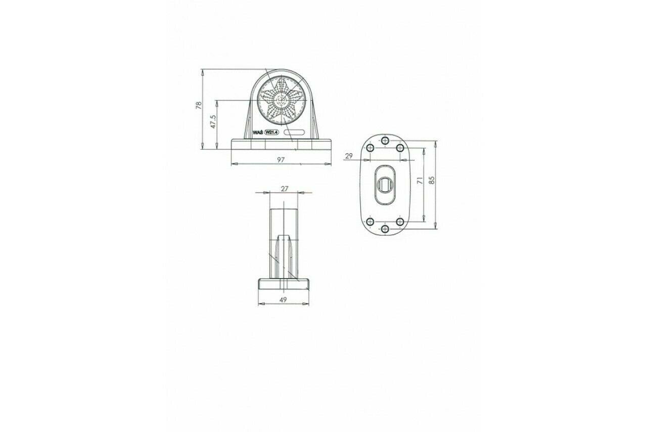 Flush Outline Marker Lamp Light Ip66 Rated White Red Maypole Was 12V 24V Mp8715B - Mid-Ulster Rotating Electrics Ltd