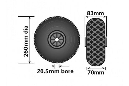 Jockey Wheel Pneumatic Rubber Plastic Fits Mp437 260Mm Genuine Maypole Mp229 - Mid-Ulster Rotating Electrics Ltd