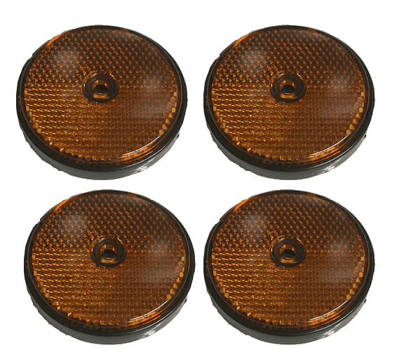 4 Side Amber Reflector Screw Trailer Truck Horsebox Tractor Round Maypole Mp155 - Mid-Ulster Rotating Electrics Ltd
