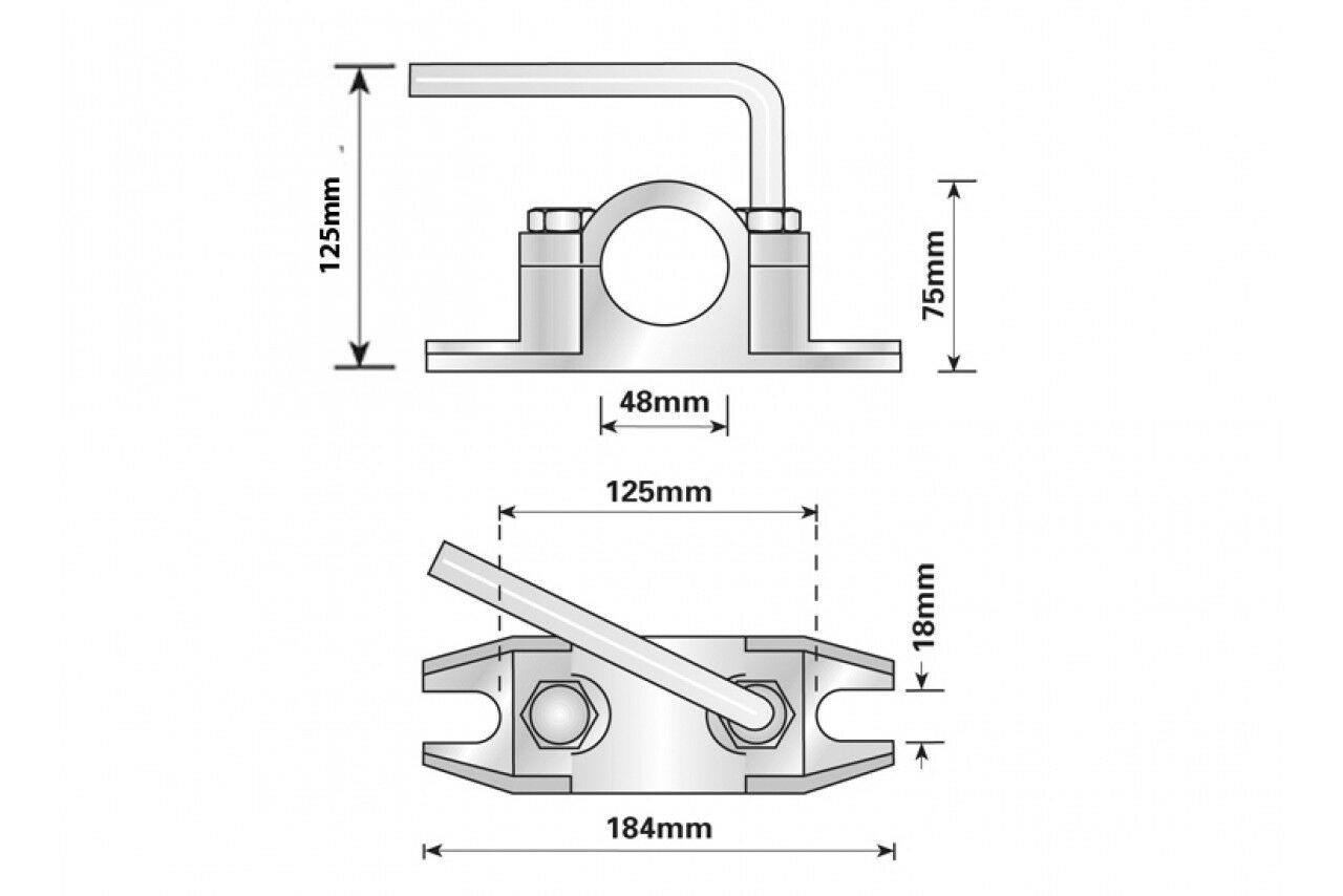 Jockey Wheel Steel Clamp 48Mm Serrated Ribbed Trailer Prop Stand Maypole Mp97455 - Mid-Ulster Rotating Electrics Ltd