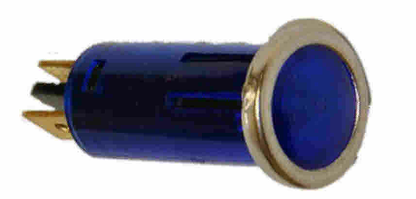 Blue Warning Indicator Light With Chrome Effect Bezel Dash Robinson K122 - Mid-Ulster Rotating Electrics Ltd
