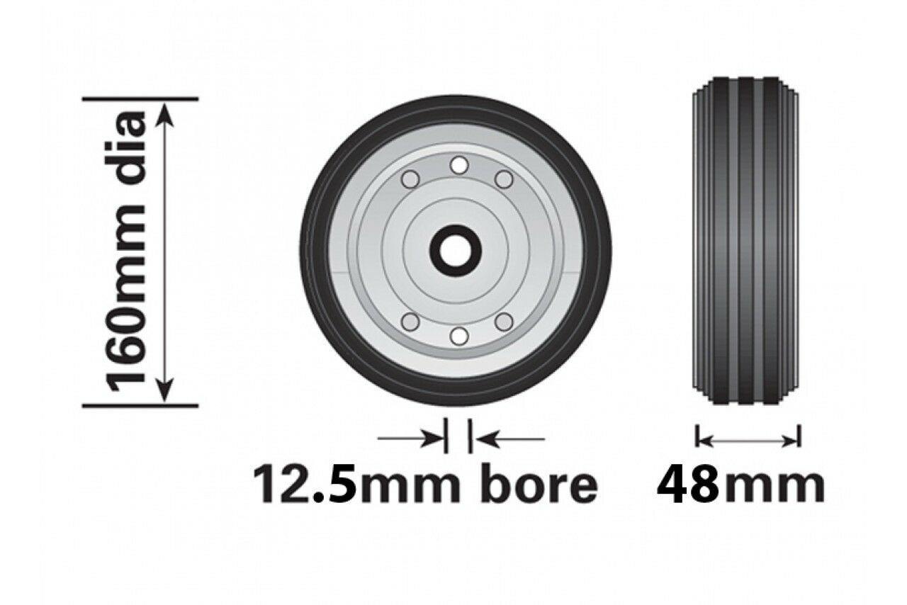 Steel Wheel For Small Telescopic Jockey Wheel 160Mm Genuine Maypole Mp429 - Mid-Ulster Rotating Electrics Ltd