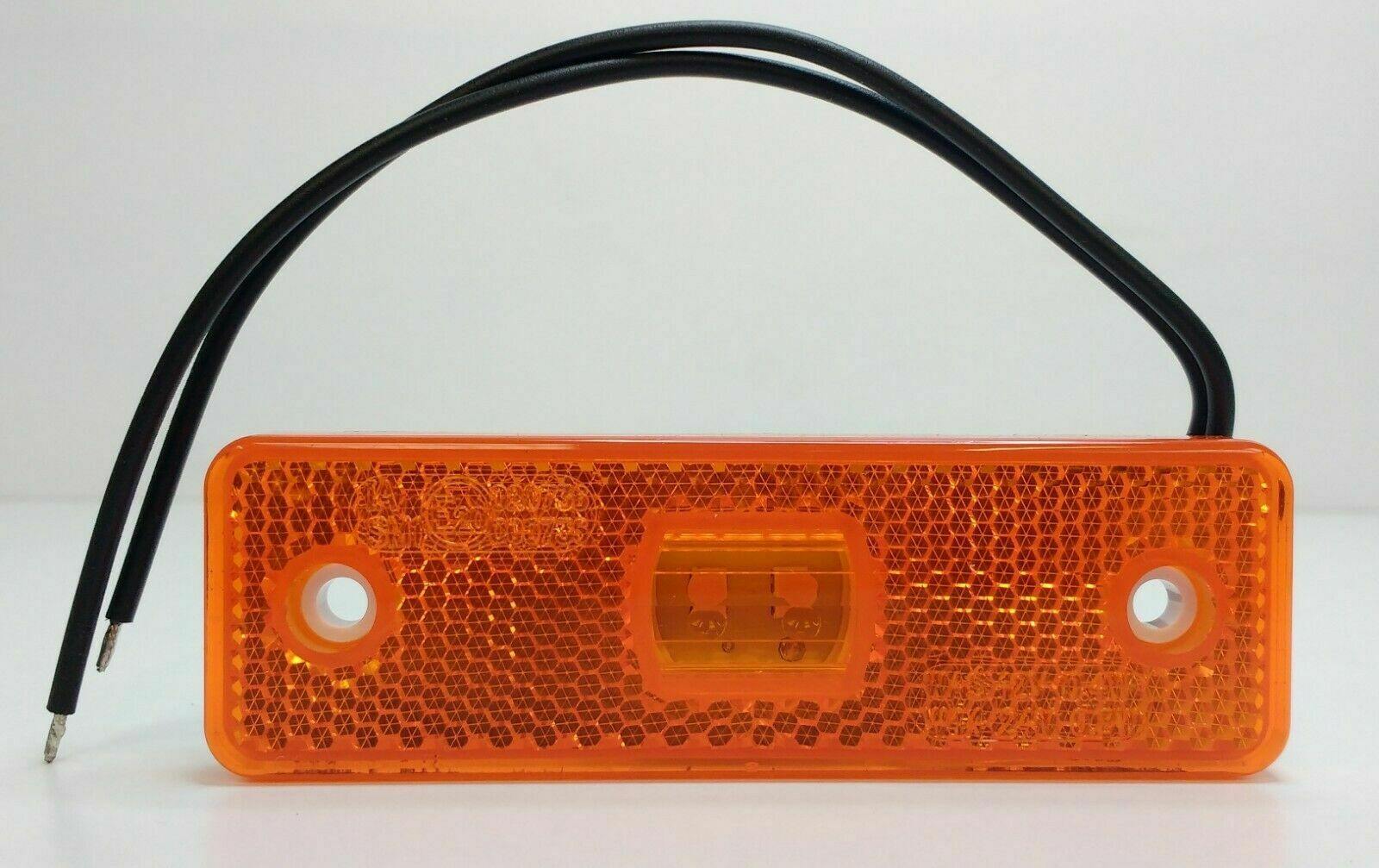 4 X Amber Side Marker Lamp Led Light With Reflector Was 12V 24V Maypole Mp8775B - Mid-Ulster Rotating Electrics Ltd