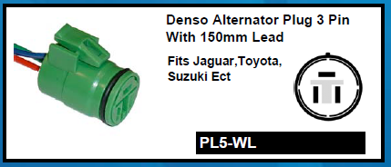 3 Pin Alternator Repair Plug Connector Denso Wire 150Mm Lead Mure Pl5-Wl - Mid-Ulster Rotating Electrics Ltd
