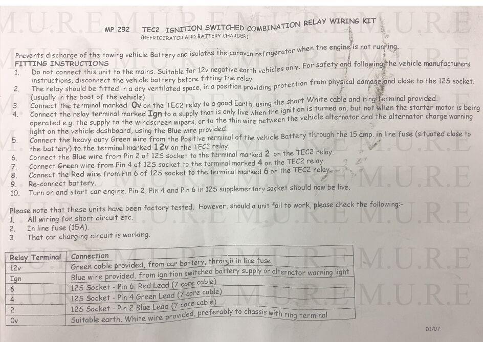 Universal Split Charge Fridge Relay Kit Caravan Camper Towing Maypole Mp292B - Mid-Ulster Rotating Electrics Ltd