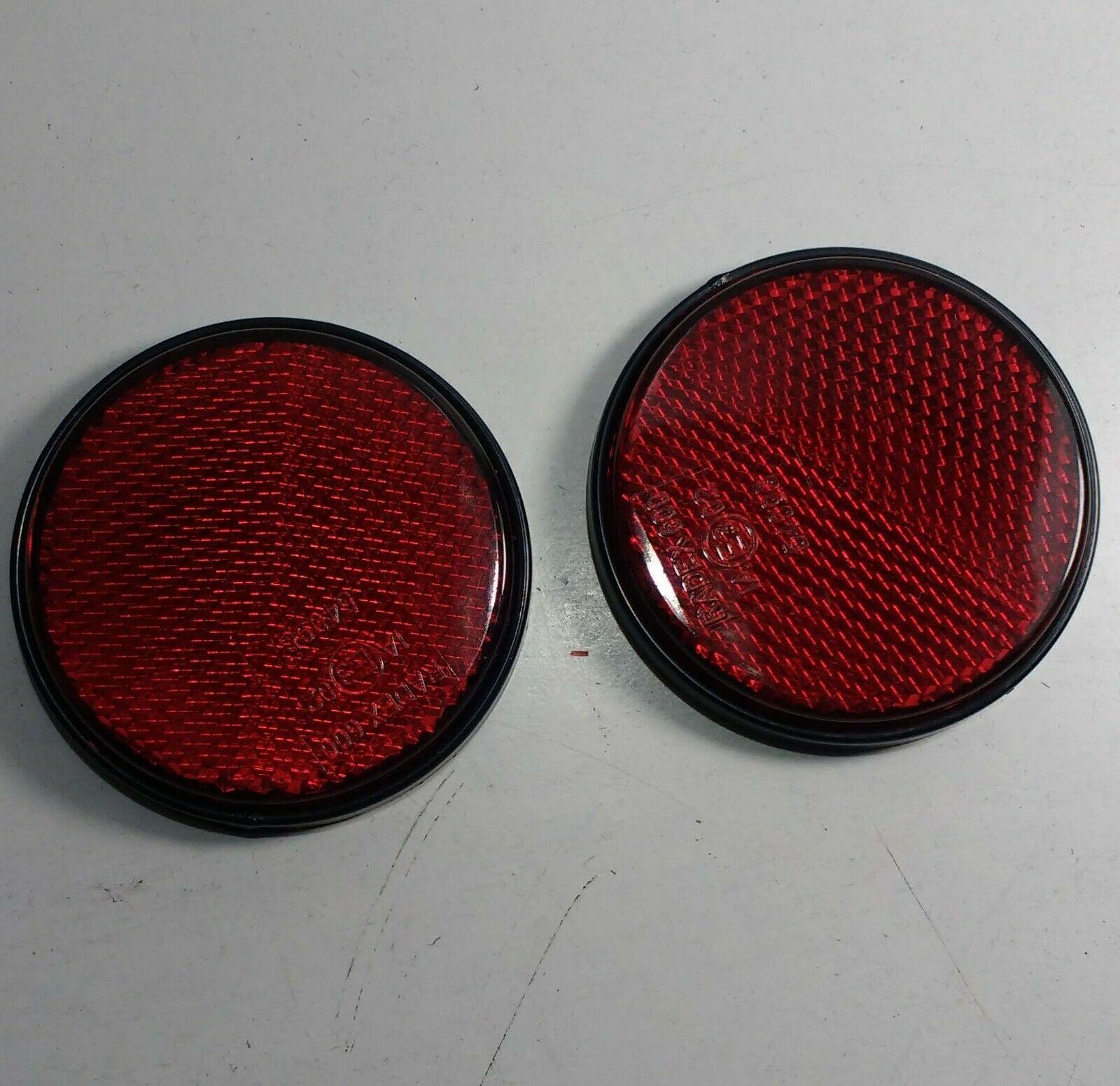 2 X Rear Red Reflector Trailer Truck Horsebox Tractor Round Maypole Mp854SSB - Mid-Ulster Rotating Electrics Ltd