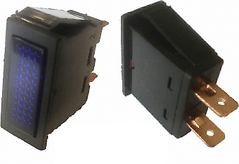 Blue Warning Indicator Light Rectangular Square Car 12V Dash Robinson K452 - Mid-Ulster Rotating Electrics Ltd