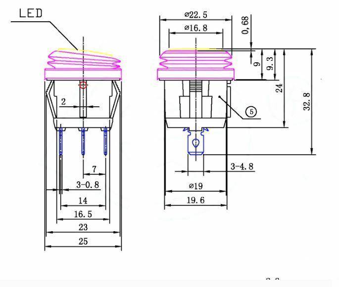 On/Off Rocker Switch Red Round Waterproof 12V Mure Sw.Wtr.1Red - Mid-Ulster Rotating Electrics Ltd