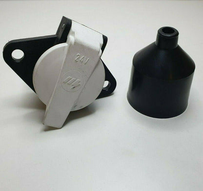 7 Pin Plastic Towing Socket W/Lid & Boot 24S Iso3731 24V Maypole Genuine Mp1265B - Mid-Ulster Rotating Electrics Ltd