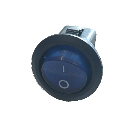 On Off Rocker Switch Blue Round Circular 12V 24V Illuminated Mure SW.1 ...