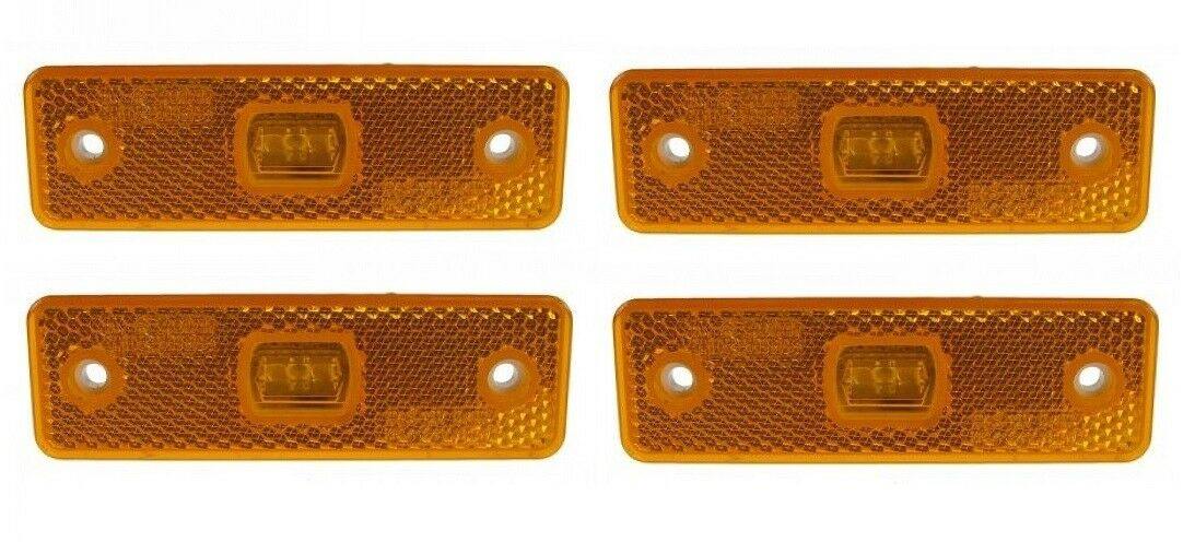 4 X Amber Side Marker Lamp Led Light With Reflector Was 12V 24V Maypole Mp8775B - Mid-Ulster Rotating Electrics Ltd