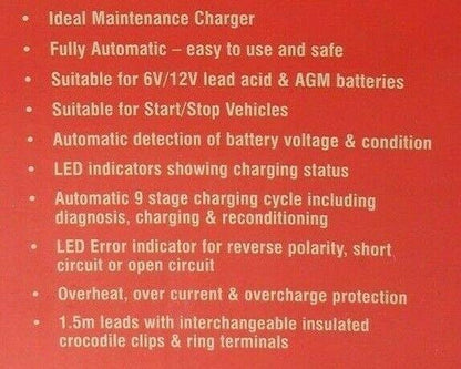 Smart Battery Trickle Charger 6V & 12V 1.5a Automatic Electronic Maypole Mp7403 - Mid-Ulster Rotating Electrics Ltd