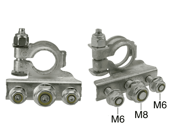 2 X Battery Terminals 3 Bolt Connection Diameter 19Mmí¹ 191821 Cargo 192234 - Mid-Ulster Rotating Electrics Ltd