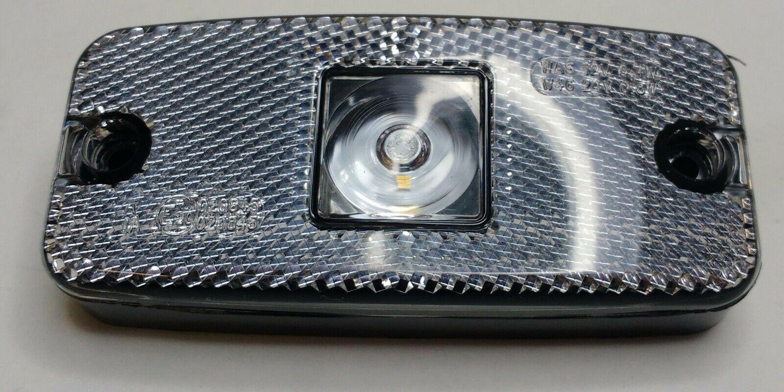 Clear White Side Marker Lamp Led Light With Reflector Was 12V 24V Maypole Mp8576 - Mid-Ulster Rotating Electrics Ltd