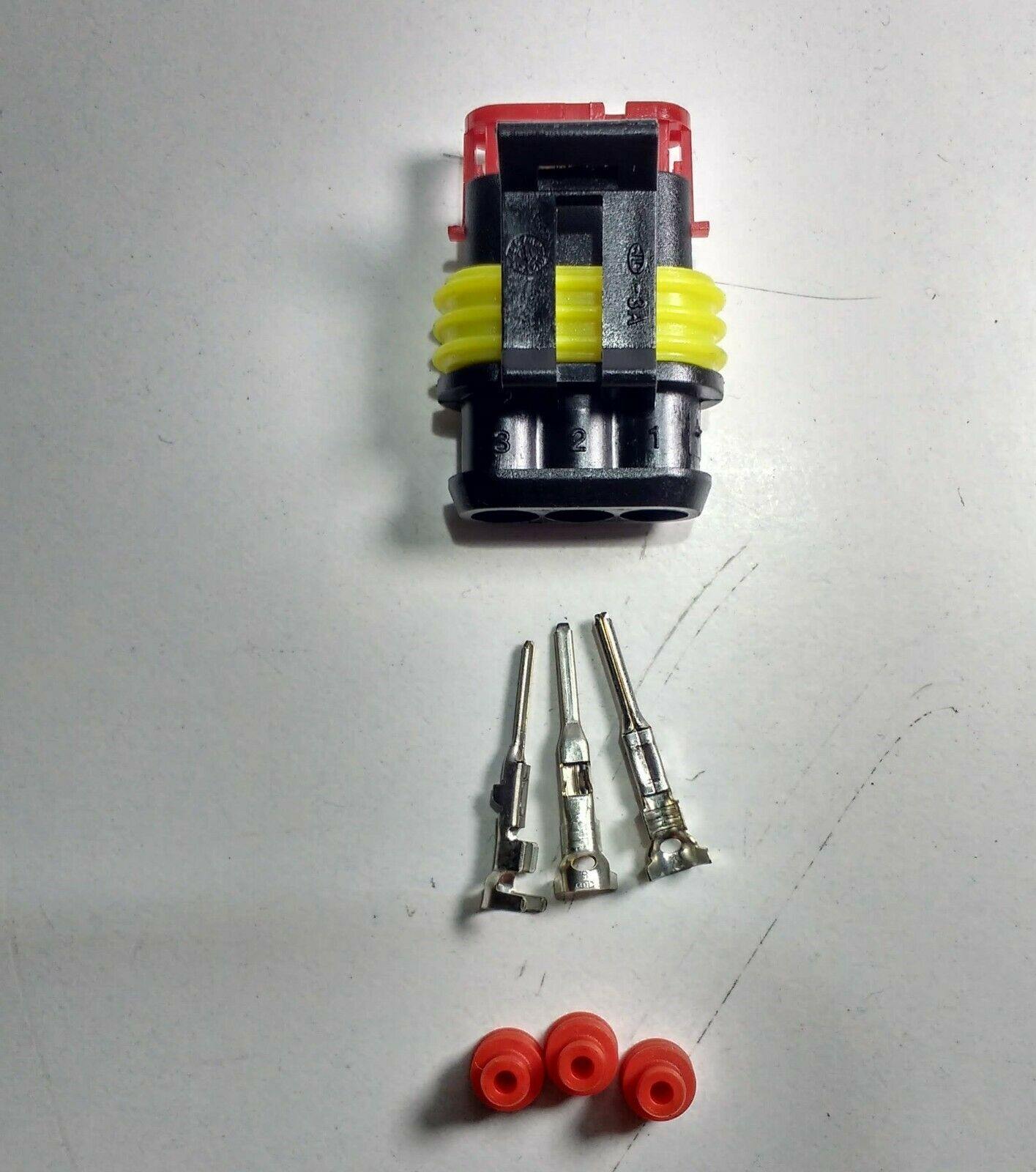 3 Way Superseal Plug Kit Connector Waterproof Marine Lorry Cargo 12V 24V - Mid-Ulster Rotating Electrics Ltd