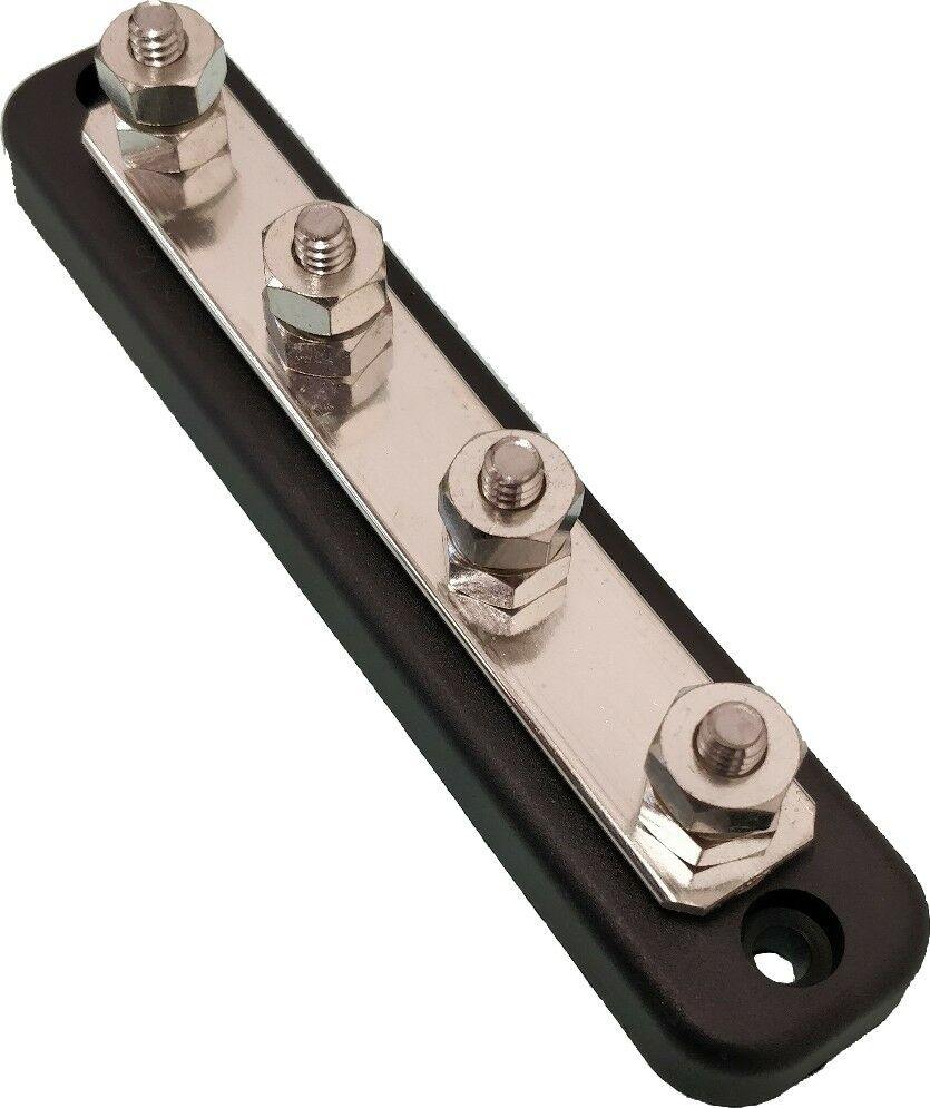 Bus Bar Anti Rotation 4 Way Bus Bar 4X6Mm Studs Power Distribution 150A Automarine 12V 24V B ...