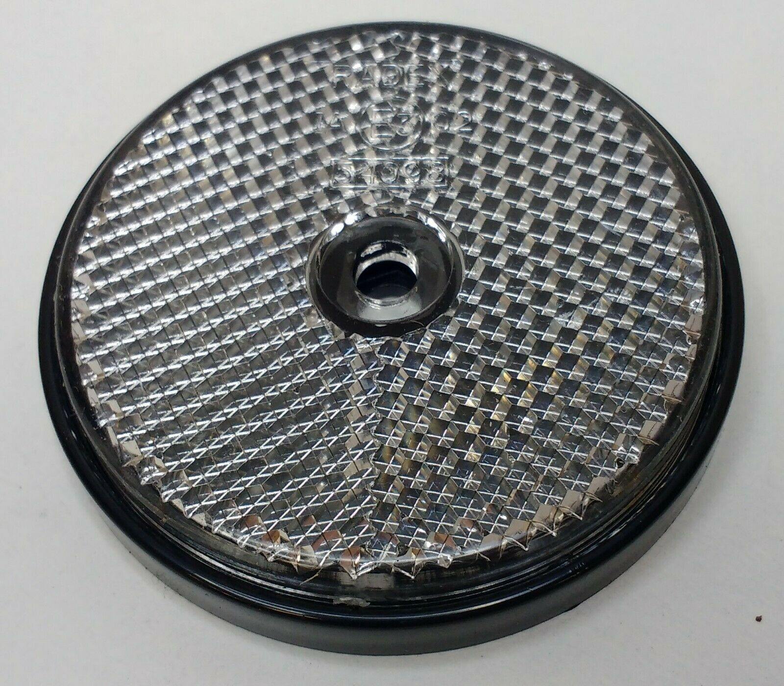 2 X Front Clear Screw On Reflector Trailer Truck Horsebox Round Maypole Mp162B - Mid-Ulster Rotating Electrics Ltd