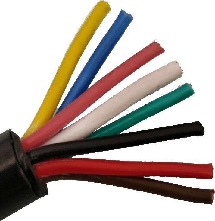 12V 24V Cable 5M 11A 8 Core 7 + 1 Thin Wall Trailer Caravan Wire Maypole Mp3195 - Mid-Ulster Rotating Electrics Ltd